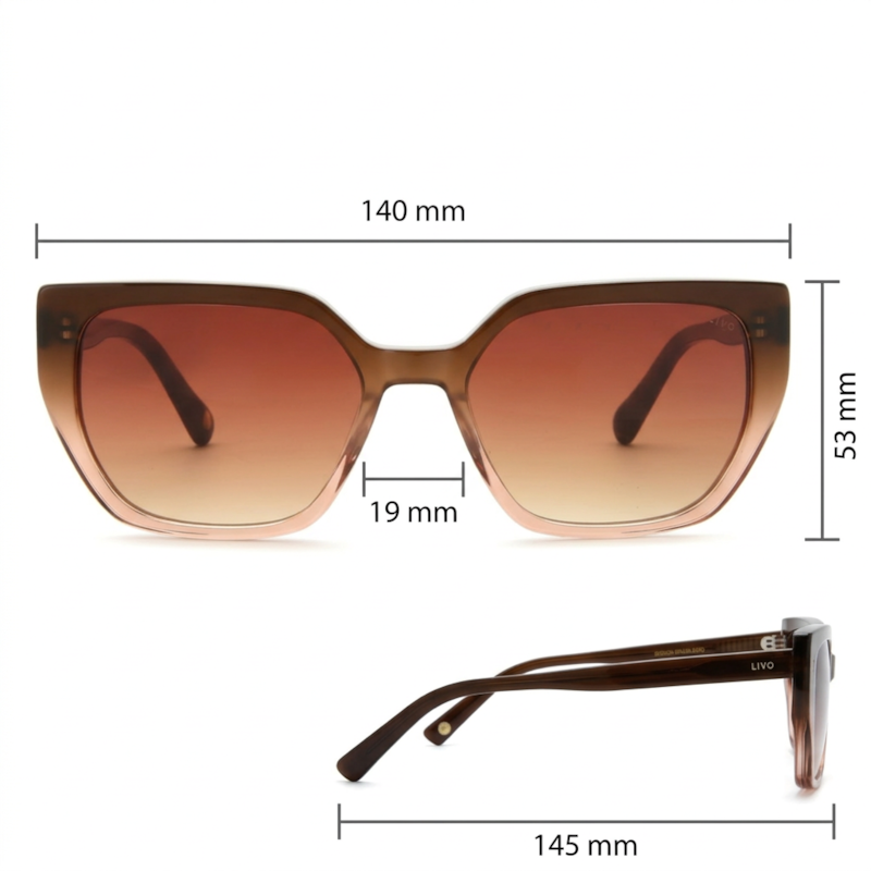 Dimensões Óculos Livo Amelia - Demi Honey