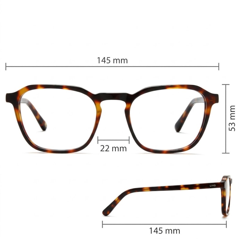 Dimensões Óculos Livo Marco - Demi Classico