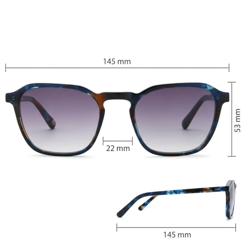 Dimensões Óculos Livo Marco - Demi Azul Laranja