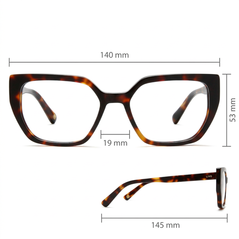 Dimensões Óculos Livo Amelia - Demi Classico