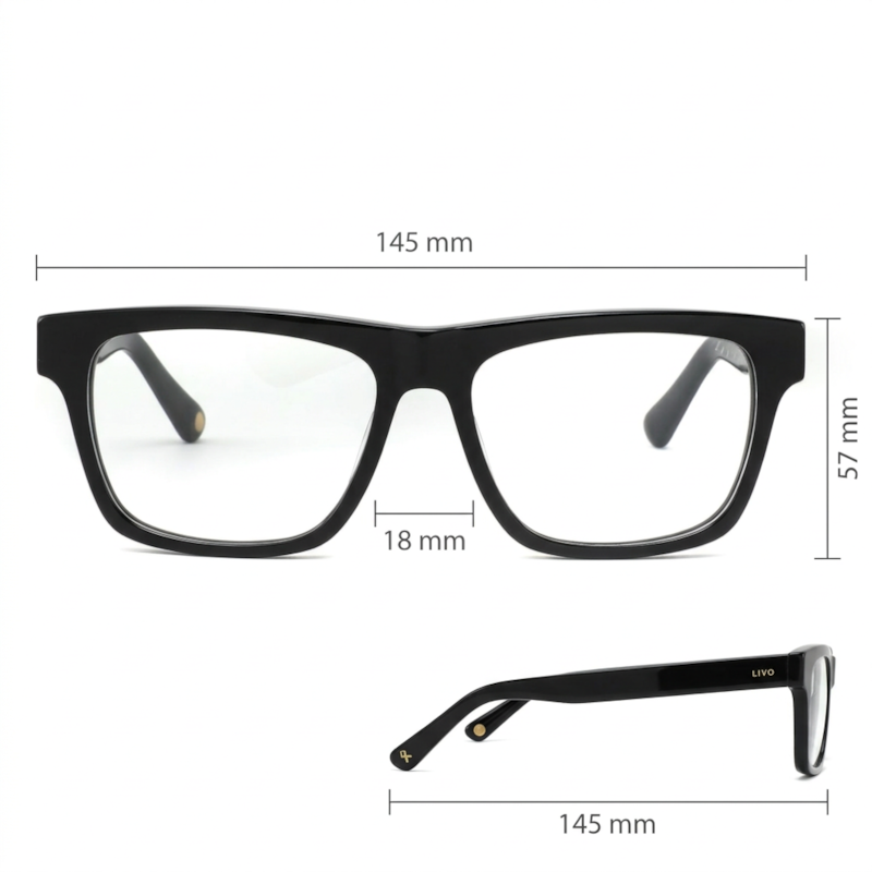 Dimensões Óculos Livo Samuel - Preto