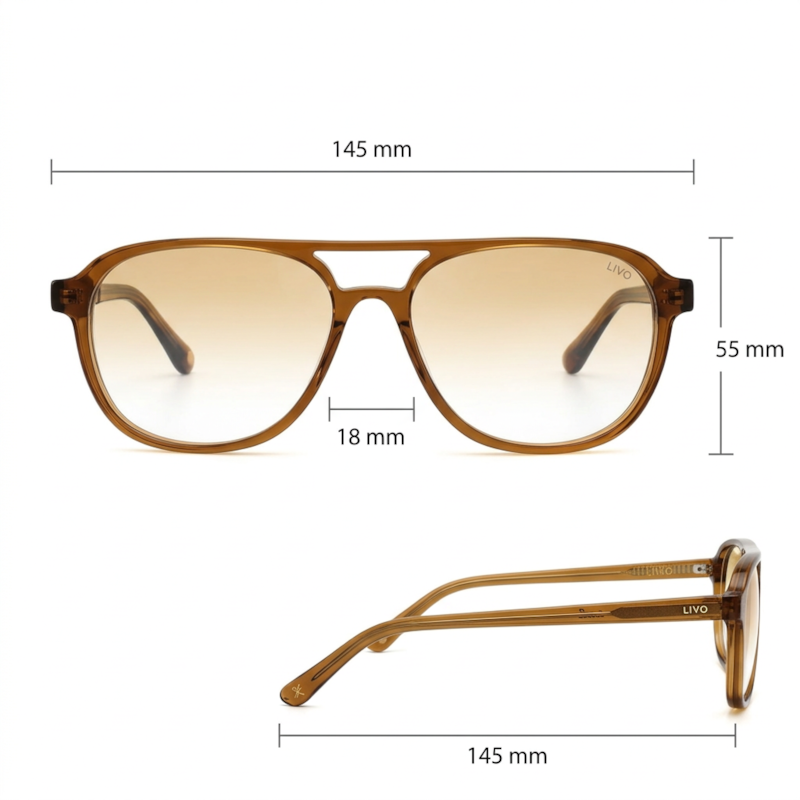 Dimensões Óculos Livo Peter - Militar