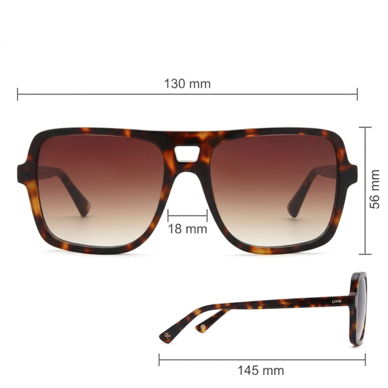 Dimensões Óculos Livo ELVIS - DEMI CLÁSSICO