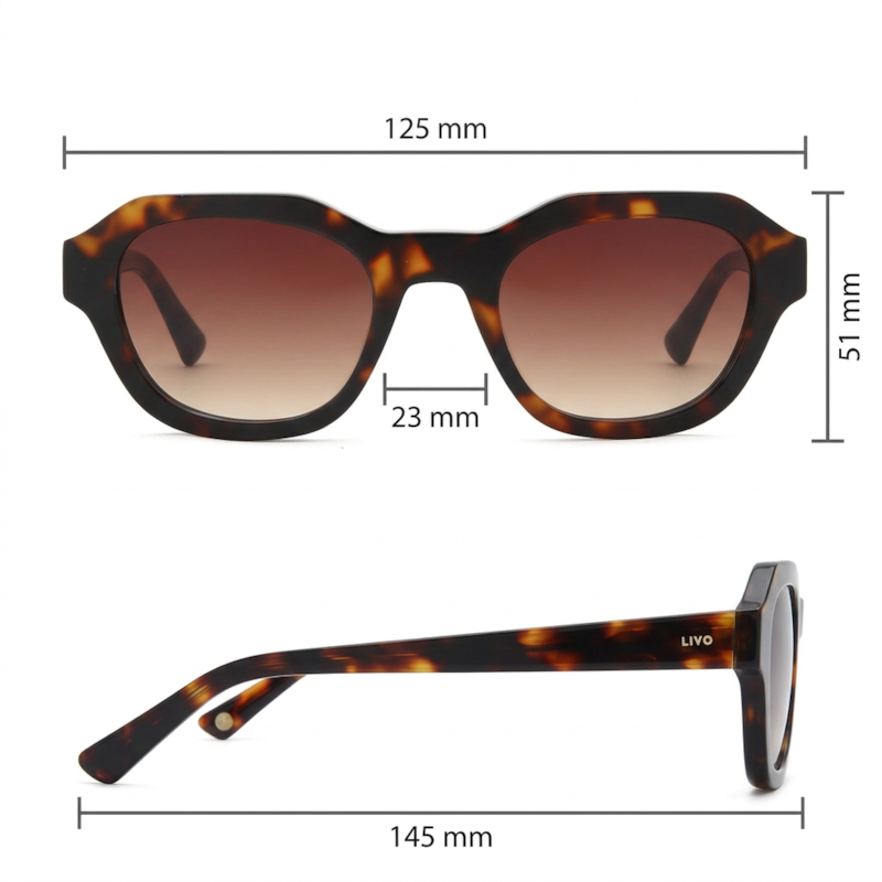 Dimensões Óculos Livo JOHNNY - DEMI CLÁSSICO