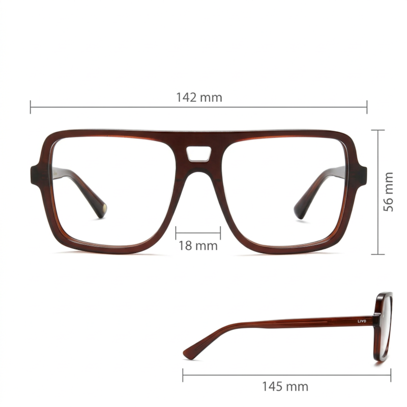 Dimensões Óculos Livo ELVIS - MARROM