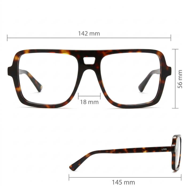 Dimensões Óculos Livo ELVIS - DEMI CLÁSSICO