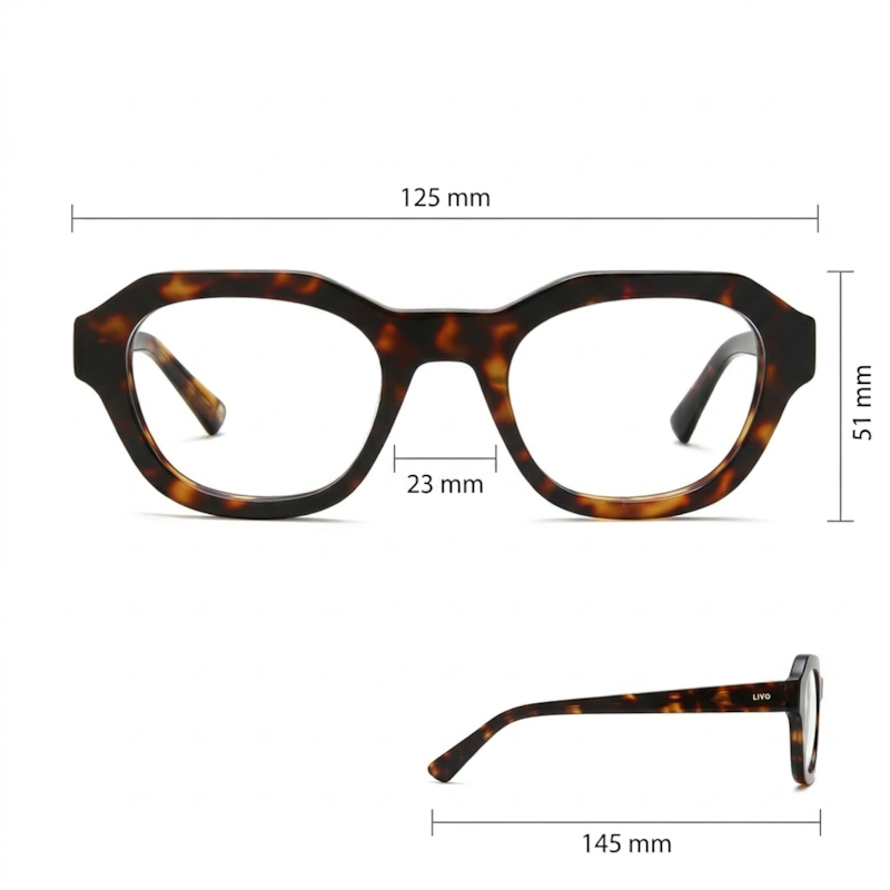 Dimensões Óculos Livo JOHNNY - DEMI CLÁSSICO