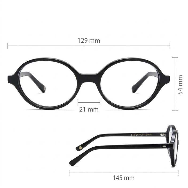 Dimensões Óculos Livo CHER - PRETO