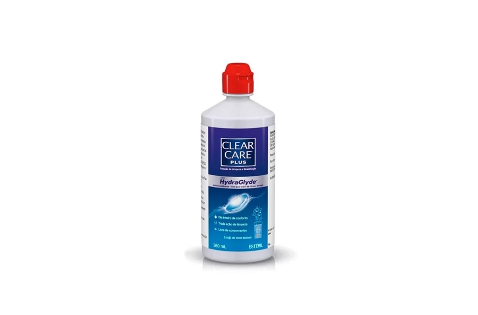 Clear Care Plus com Hydraglyde - Solução para limpeza de lentes de contato