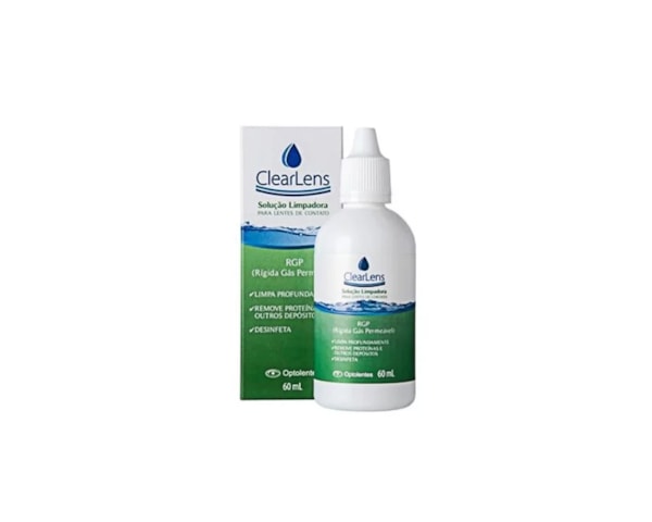 Clearlens 60 ml - Solução limpadora para lentes de contato RGP Clearlens 60 ml - Solução limpadora para lentes de contato RGP