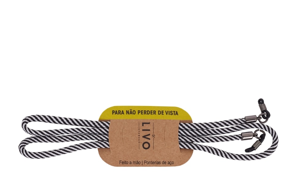 Cordinha Nautica Preta + Branco