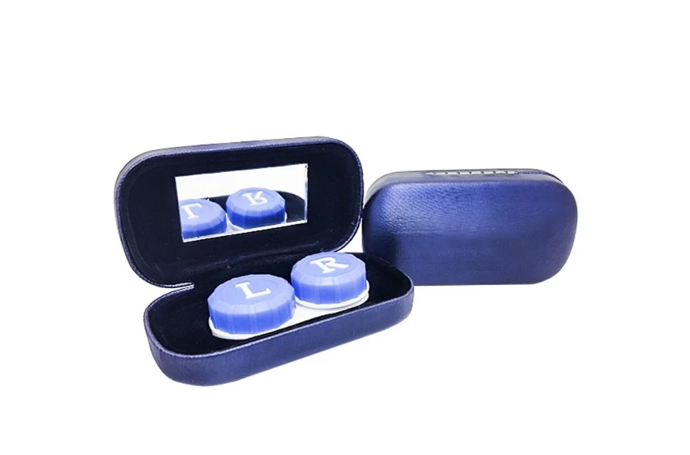 Estojo portátil com espelho para lentes de contato - Mini Estojo