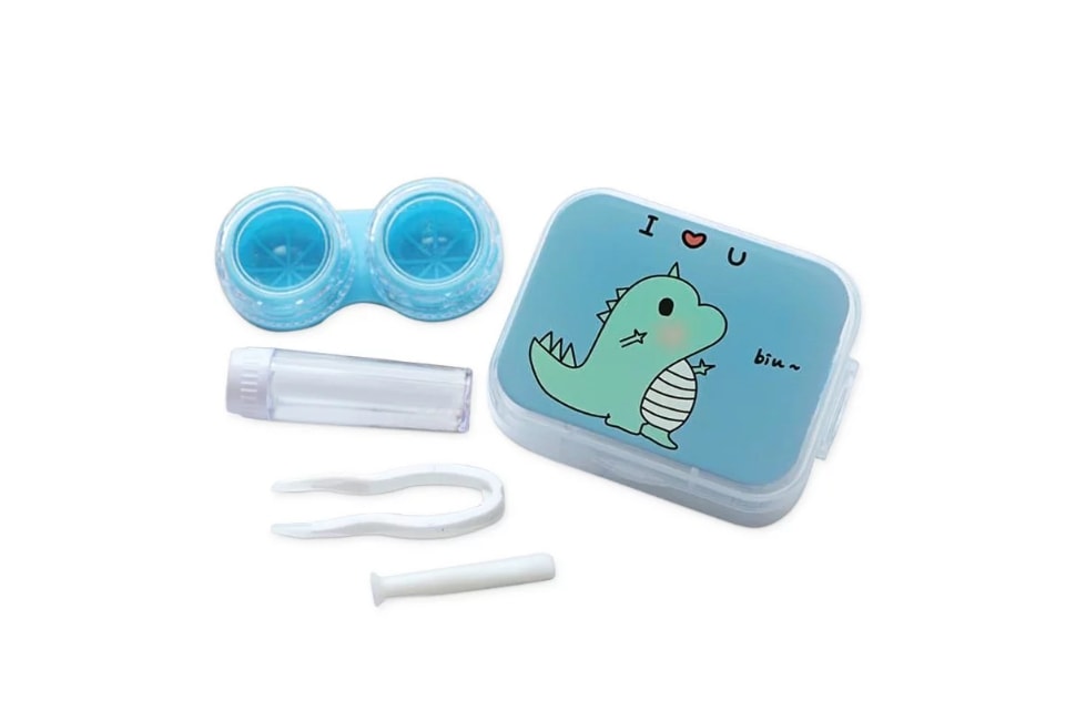 Kit portátil Dino para lentes de contato