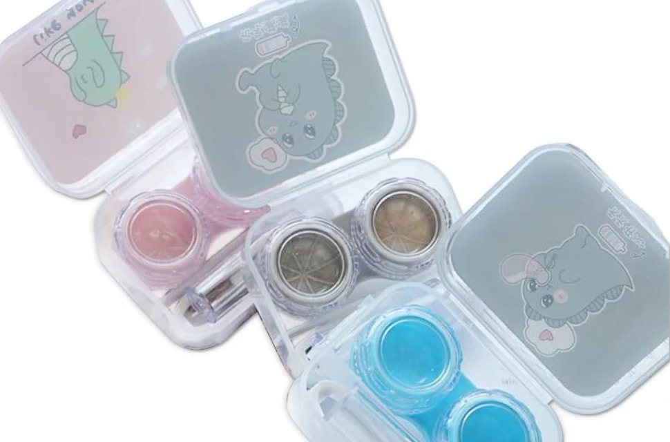 Kit portátil Dino para lentes de contato