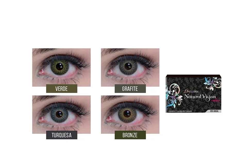 Lente de contato colorida Natural Vision anual - Com grau