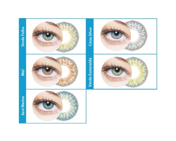 Lentes de contato coloridas Bioblue Multicolor 55 - Com grau Lentes de contato coloridas Bioblue Multicolor 55 - Com grau