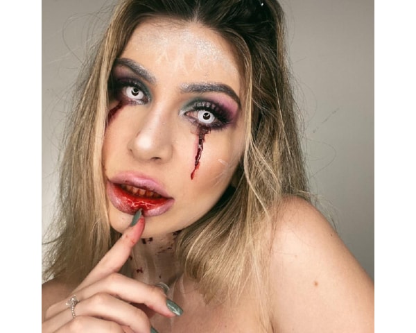 Lentes de contato coloridas Fantasy Halloween - Branca Lentes de contato coloridas Fantasy Halloween - Branca