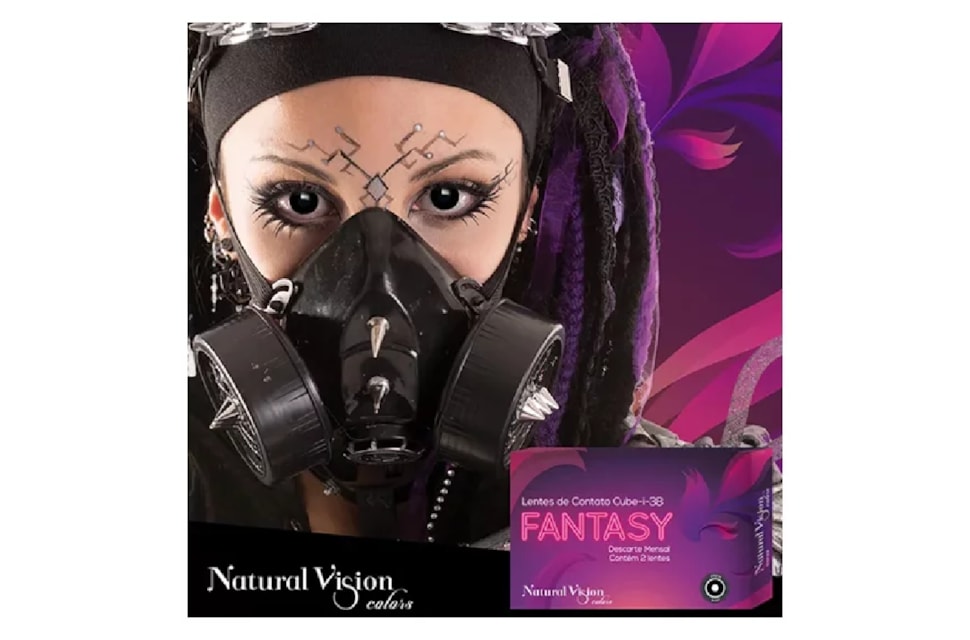 Lentes de contato coloridas Fantasy Halloween - Preta