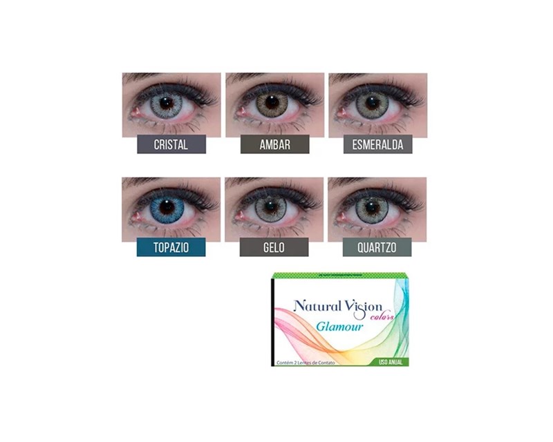 Lentes de contato coloridas Natural Vision anual - Sem grau - 2