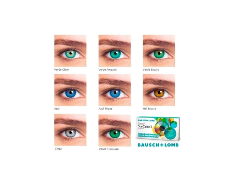 Informação técnica Lentes de contato coloridas Soflens StarColors II - Sem grau