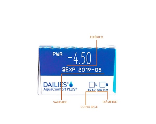 Lentes de contato Dailies AquaComfort Plus - Caixa com 30 lentes