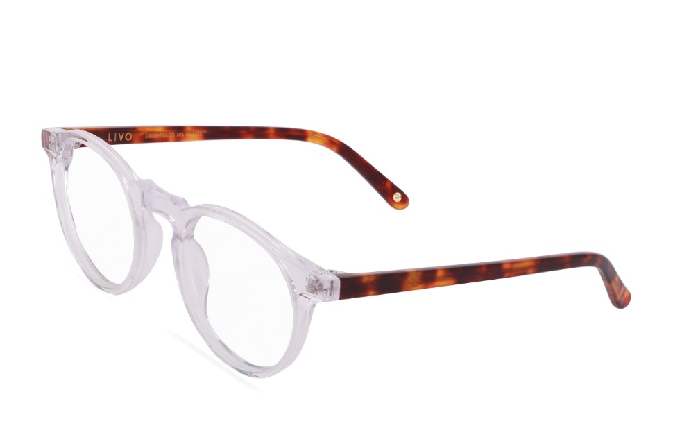 Óculos de grau Livo Fred - Cristal + Demi Ruivo-foto-do-produto-1