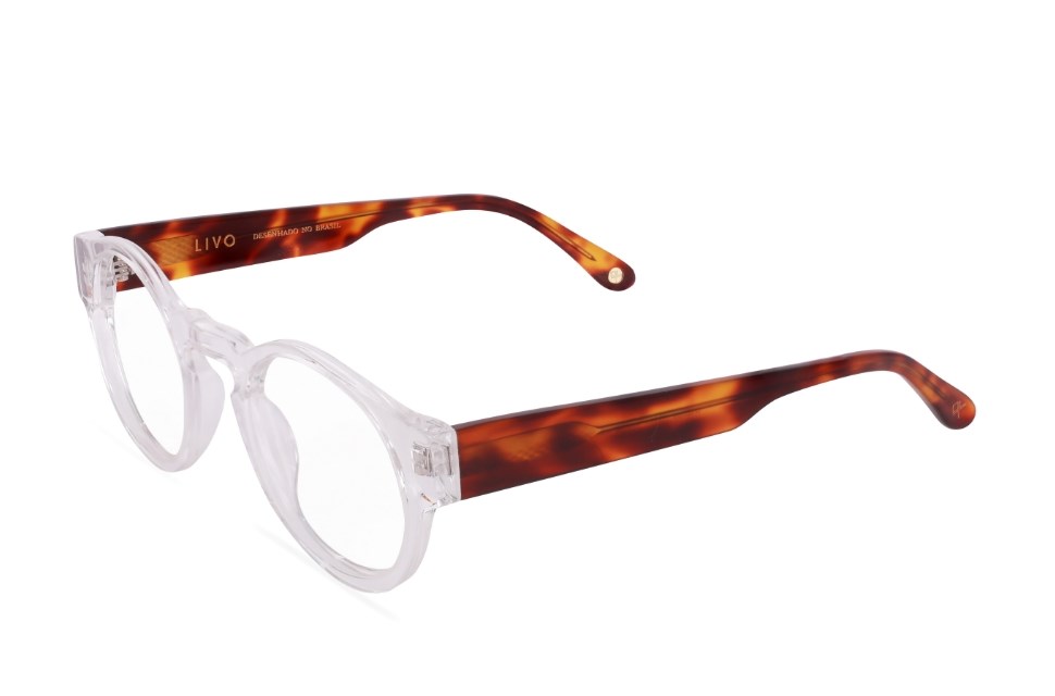 Óculos de grau Livo Jules - Cristal + Demi Ruivo-foto-do-produto-1