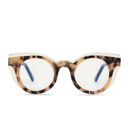 Óculos de grau Livo Nina - Demi Branco + Cristal