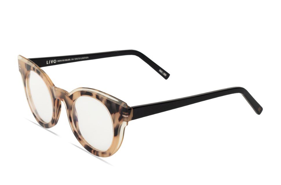 Óculos de grau Livo Nina - Demi Branco + Cristal-foto-do-produto-1