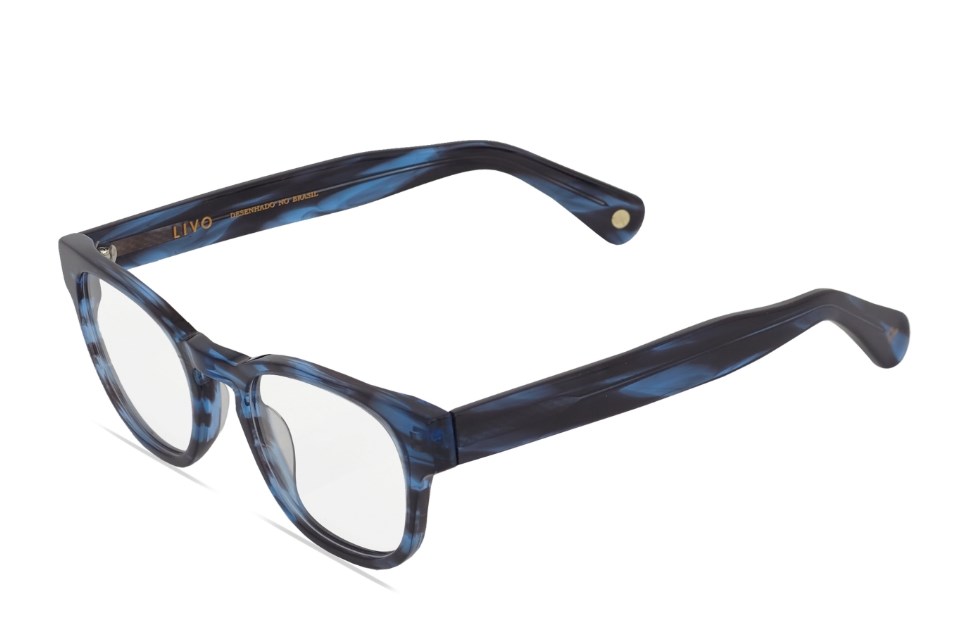 Óculos de grau Livo Sasha - Rajado Azul + Preto-foto-do-produto-1