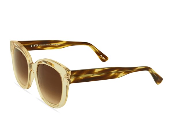 Óculos de Sol Livo Antonella - Ouro + Rajado Amarelo