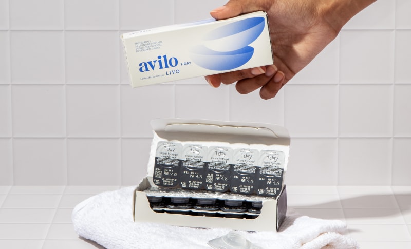 Lente de contato diária Avilo para miopia e hipermetropia