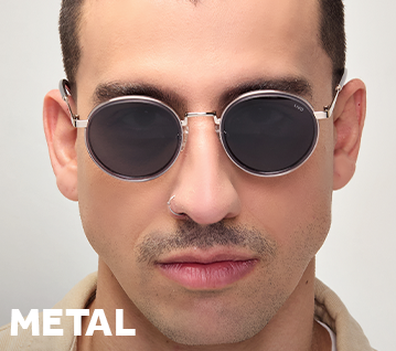 Metal Óculos de sol estilo redondo