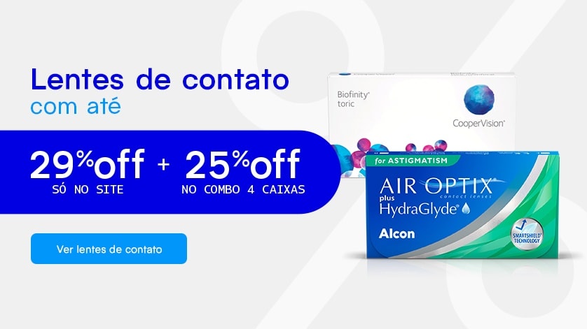 Lentes de contato com até 29%OFF + 25%OFF no combo!